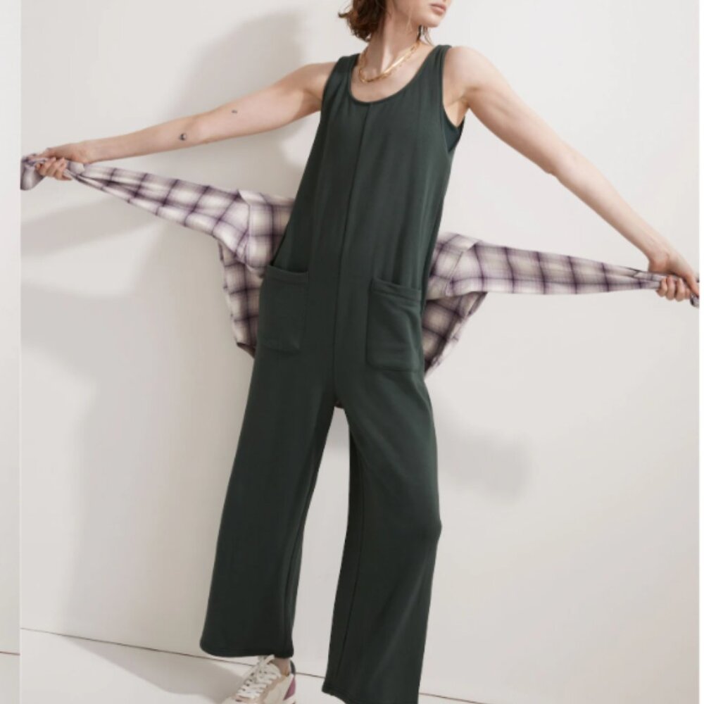 Madewell Superbrushed Pull-On Jumpsuit Green‎ Size M